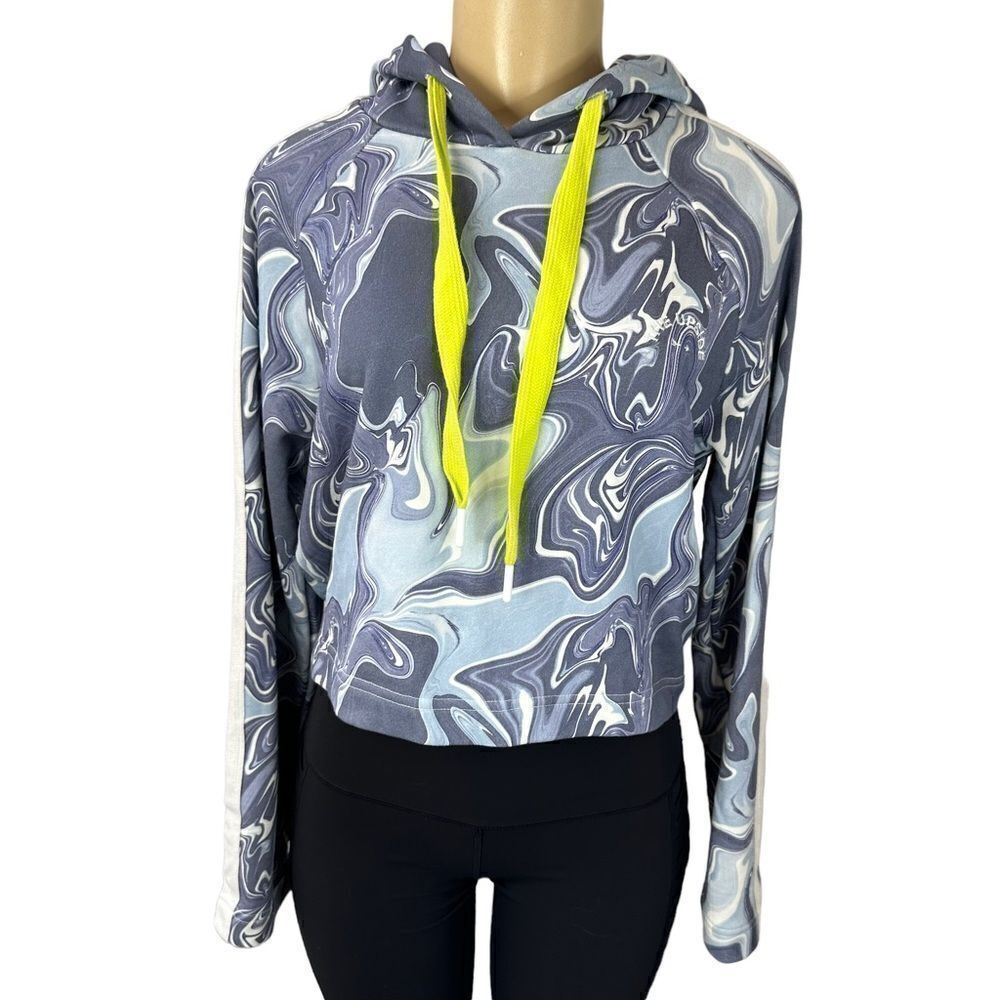 The upside marbled crop hoodie pullover sweatshirt xs
